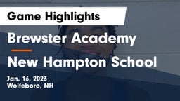 Brewster Academy  vs New Hampton School  Game Highlights - Jan. 16, 2023