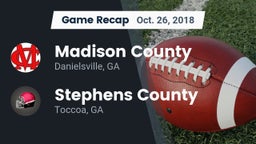 Recap: Madison County  vs. Stephens County  2018