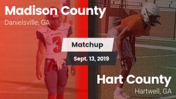 Matchup: Madison County High vs. Hart County  2019