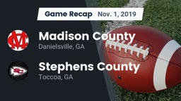 Recap: Madison County  vs. Stephens County  2019