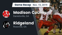 Recap: Madison County  vs. Ridgeland  2019