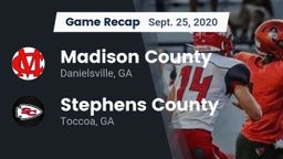 Recap: Madison County  vs. Stephens County  2020