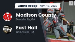 Recap: Madison County  vs. East Hall  2020