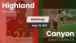 Matchup: Highland  vs. Canyon  2017