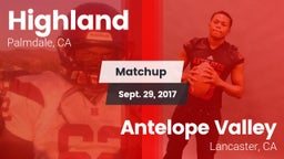 Matchup: Highland  vs. Antelope Valley  2017