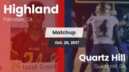 Matchup: Highland  vs. Quartz Hill  2017