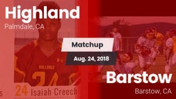 Matchup: Highland  vs. Barstow  2018
