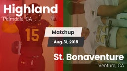 Matchup: Highland  vs. St. Bonaventure  2018