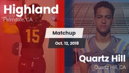 Matchup: Highland  vs. Quartz Hill  2018