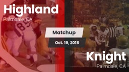 Matchup: Highland  vs. Knight  2018