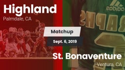 Matchup: Highland  vs. St. Bonaventure  2019