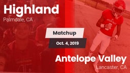 Matchup: Highland  vs. Antelope Valley  2019