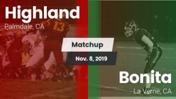 Matchup: Highland  vs. Bonita  2019