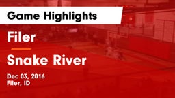 Filer  vs Snake River  Game Highlights - Dec 03, 2016