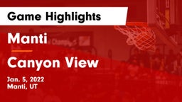 Manti  vs Canyon View  Game Highlights - Jan. 5, 2022