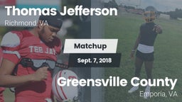 Matchup: Thomas Jefferson vs. Greensville County  2018