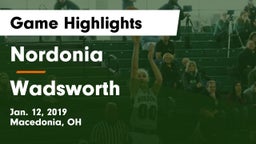 Nordonia  vs Wadsworth  Game Highlights - Jan. 12, 2019