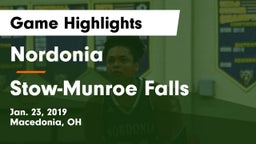 Nordonia  vs Stow-Munroe Falls  Game Highlights - Jan. 23, 2019