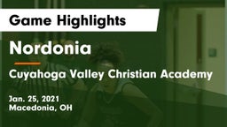 Nordonia  vs Cuyahoga Valley Christian Academy  Game Highlights - Jan. 25, 2021