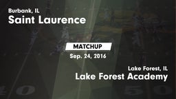Matchup: Saint Laurence  vs. Lake Forest Academy  2016