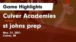 Culver Academies vs st johns prep Game Highlights - Nov. 21, 2021