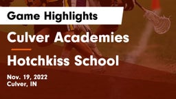 Culver Academies vs Hotchkiss School Game Highlights - Nov. 19, 2022