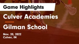 Culver Academies vs Gilman School Game Highlights - Nov. 20, 2022