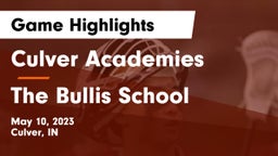 Culver Academies vs The Bullis School Game Highlights - May 10, 2023