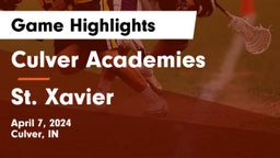 Culver Academies vs St. Xavier  Game Highlights - April 7, 2024