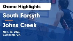 South Forsyth  vs Johns Creek  Game Highlights - Nov. 18, 2023