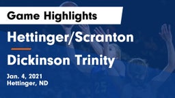 Hettinger/Scranton  vs Dickinson Trinity Game Highlights - Jan. 4, 2021