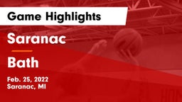 Saranac  vs Bath  Game Highlights - Feb. 25, 2022