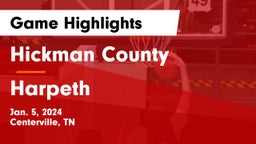 Hickman County  vs Harpeth  Game Highlights - Jan. 5, 2024