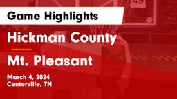 Hickman County  vs Mt. Pleasant  Game Highlights - March 4, 2024
