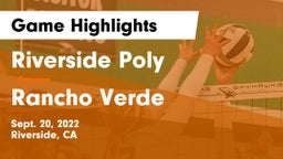 Riverside Poly  vs Rancho Verde Game Highlights - Sept. 20, 2022