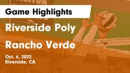 Riverside Poly  vs Rancho Verde Game Highlights - Oct. 6, 2022