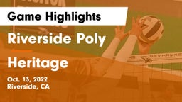 Riverside Poly  vs Heritage  Game Highlights - Oct. 13, 2022