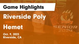Riverside Poly  vs Hemet  Game Highlights - Oct. 9, 2023