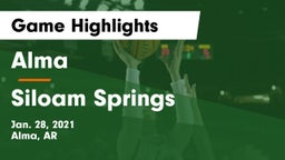 Alma  vs Siloam Springs  Game Highlights - Jan. 28, 2021