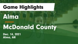 Alma  vs McDonald County  Game Highlights - Dec. 14, 2021