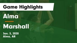 Alma  vs Marshall Game Highlights - Jan. 3, 2020