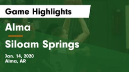 Alma  vs Siloam Springs  Game Highlights - Jan. 14, 2020