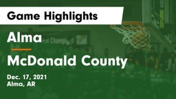 Alma  vs McDonald County  Game Highlights - Dec. 17, 2021