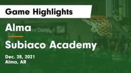 Alma  vs Subiaco Academy Game Highlights - Dec. 28, 2021
