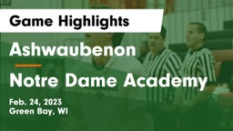 Ashwaubenon  vs Notre Dame Academy Game Highlights - Feb. 24, 2023