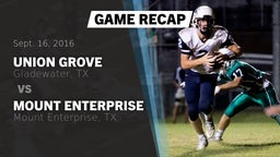 Recap: Union Grove  vs. Mount Enterprise 2016