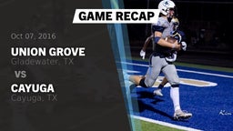 Recap: Union Grove  vs. Cayuga  2016