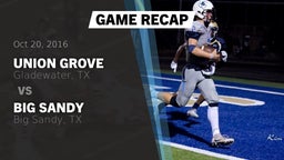 Recap: Union Grove  vs. Big Sandy  2016