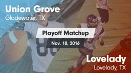 Matchup: Union Grove vs. Lovelady  2016