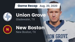 Recap: Union Grove  vs. New Boston  2020